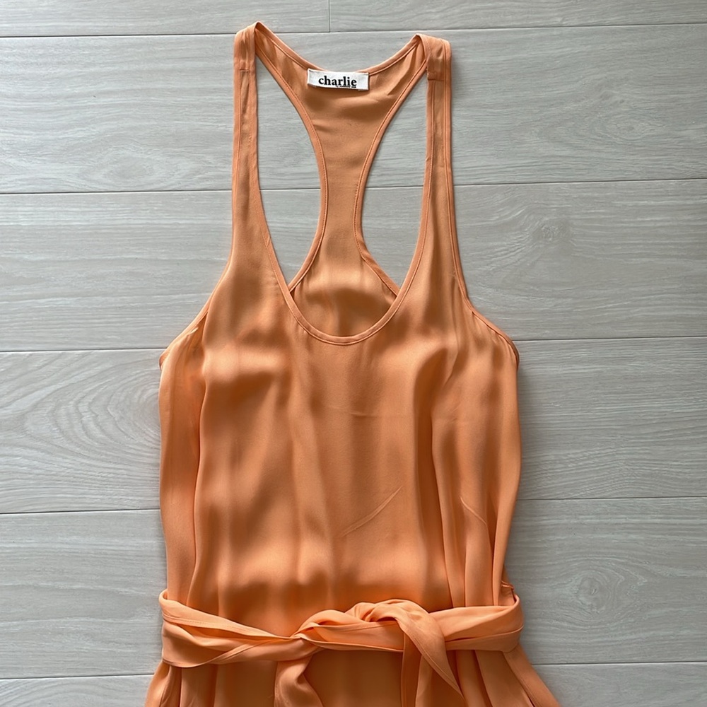 Charlie Peach Silk Coverup - Picture 2 of 11